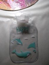 Botella de agua caliente transparente, calentador de mano de dibujos animados, Mini bolsas de agua caliente portátiles a prueba de explosiones