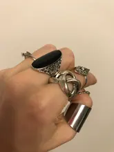 Tocona 6 unids/set Bohemia Color de plata antiguo Cross Arrow de diamantes de imitación negro anillos de encanto establece para las mujeres joyería de fiesta de кольца 3450