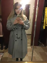 Otoño de 2021 las mujeres Abrigo Trench con cinturón de mujeres ropa de Abrigo azul de piel elegante, Casaco Feminino Harajuku Abrigo Mujer larga gabardina de Mujer