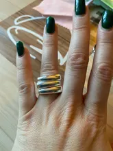 Foxanry minimalista de Plata de Ley 925 Plata Lisa anillos para las mujeres nueva moda geométricos irregulares Punk fiesta Hiphop joyería regalos