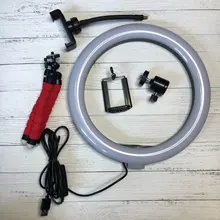 PYNSSEU-Anillo de luz LED de 26cm con soporte de anillo de luz de 1,1/1,6/2,0 M, lámpara de anillo de Selfie regulable de 10 pulgadas con Clip de teléfono para maquillaje de Youtube