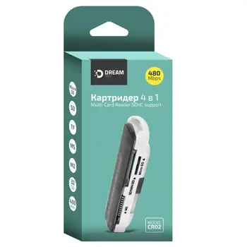 

Card reader CR02 (SDHC SD, mini SD, Micro SD, TF, M2, MS) black and White Dream