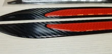 HYZHAUTO-pegatina de fibra de carbono para coche, Protector de parachoques, tiras reflectantes, pegatinas de advertencia antiarañazos para camión y motocicleta, 2 uds.