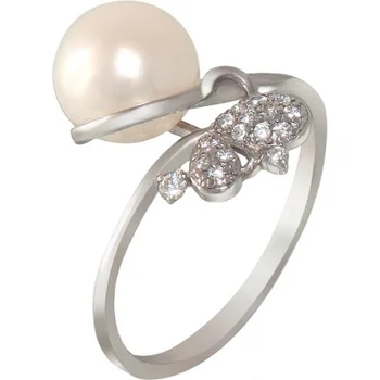 

Esthete ring with pearls and cubic zirconia