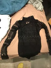 Jumpsuit Overalls Long-Sleeve Gagaopt Hollow-Out Women Ladies Autumn Black