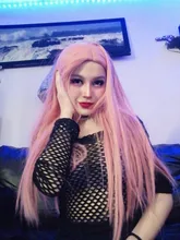 QQXCAIW-Peluca de pelo sintético largo liso para mujer pelucas de pelo sintético resistentes al calor en color negro, blanco, rosa, naranja, morado y gris