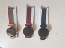 Relojes magnéticos digitales de lujo para mujer, de acero inoxidable, dorado, rosa, LED, de cuarzo, femenino