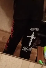 QWEEK-pantalones de pierna ancha estilo Punk Hippie para mujer, ropa de calle Harajuku gótico, estilo de calle de Anime, estampado gótico negro, Hip Hop