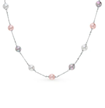 

Silver necklace with pearls sunlight sample 925