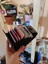 Tarjetero de cuero para hombre y mujer, cartera con carcasa para tarjetas, tarjetero para tarjetas bancarias