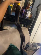 ALIANNA-extensiones de cabello humano para mujer, mechones de pelo largo y liso, brasileño, 32, 34, 36, 38 y 40 pulgadas, n. ° 1B, 30 pulgadas