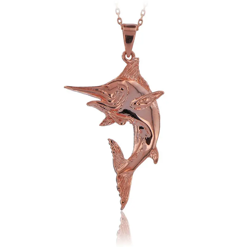 Swordfish Necklace 925 Sterling Silver Sea Animal Ocean Charm