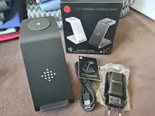 Bonola-estación de carga inalámbrica Qi 3 en 1, para iPhone11Pro/Xr/Xs/AirPods Pro/iWatch5, SamsungS10/Buds/Watch