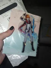 Genshin-Juego de mesa con base para disfraz de personaje, modelo de placa con base, modelo de figura de acrílico, ventiladores para decoración, regalo, Zhongli Mona Xinyan