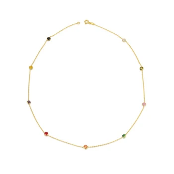 

Colorful Cubic Zirconia Tiffany Gold Necklace 01-380-KTFN02