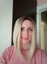 HENRY MARGU-pelucas sintéticas rectas, color negro y marrón, con resalte para mujeres, parte media, longitud del hombro, pelo Bobo resistente al calor