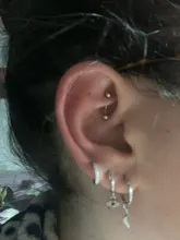 WANTME-Joyería de 100% plata fina 925 auténtica para mujer, mini pendiente de ojos malvados de circón azul, aretes pequeños de tuerca