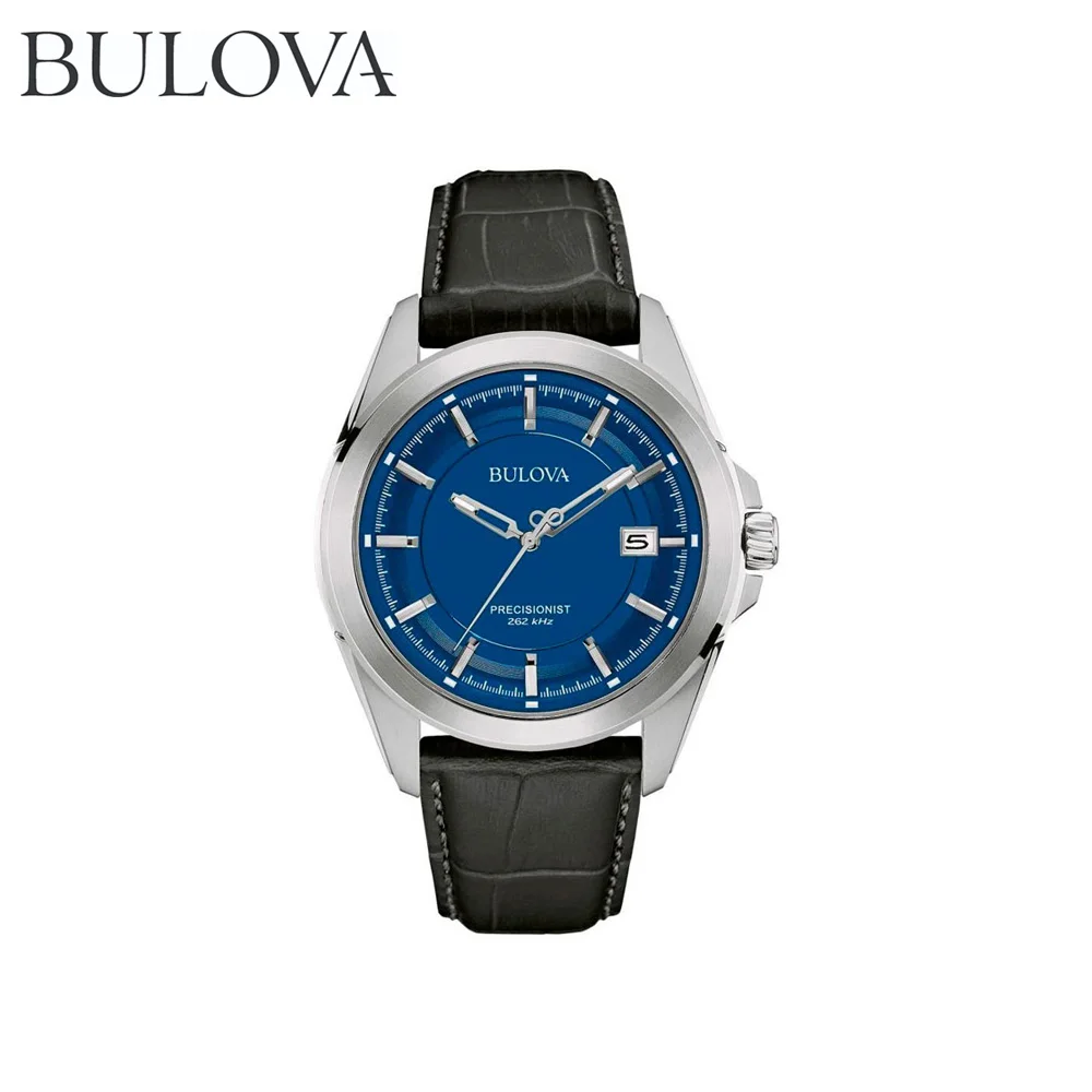  Quartz Wristwatches Bulova 96B257 mens waterproof watch wrist accessories Leather strap | Наручные часы