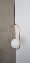 Pendant-Lights Hanging-Lamp Hoop Glass-Ball Industrial-Decor Gold Living-Room Modern Led