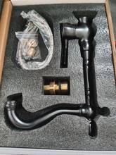 Basin Faucets Deck-Mounted Brass Kitchen Single-Handle Tap Hot-And-Cold-Water-Mixer Black