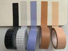 Cinta adhesiva Washi para planificador, etiqueta adhesiva para álbum de recortes, cinta adhesiva japonesa, color blanco y negro, 10M