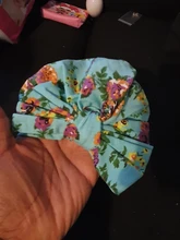 Gorro de Diadema con lazo para bebé, turbante elástico de algodón con estampado de orejas de goma, turbante, gorro de envoltura para cabeza infantil, turbante bohemio para niña