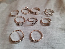 Tocona 9 unids/set Bohemia hoja corazón gota de agua de piedra lunar anillo joyería estilo bohemio Vintage Woemn anillo bisutería boda 9485