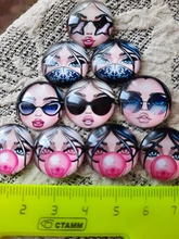 Matryoshka rusa, 10 Uds., mezcla de 12mm/18mm/20mm/25mm, cabujones redondos de cristal para hacer fotos