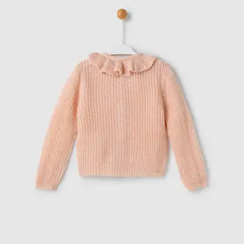 

Baby jacket pink with frill collar