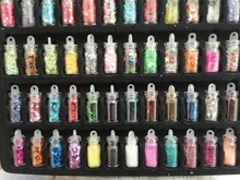 Set de 48 botellas de resina epoxi brillante, purpurina en polvo, corazón, estrella, Micro cuentas para arte de uñas, pegatinas de lentejuelas para fabricación de joyas DIY