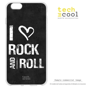 

FunnyTech®Case Silicone cover for ZTE Blade V9 Vita L I Love Rock and Roll black background