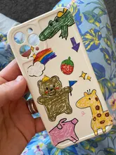 Funda de teléfono con dibujos animados de conejo para iphone, funda trasera de TPU suave con diseño de oso para iphone 12 Pro Max 12 Mini 11 Pro XR XS Max X 7 8 Plus