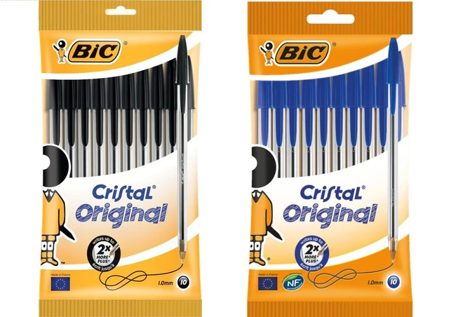 BIC CRISTAL ORIGINAL FINE 0.8mm PEN - 2 COLORS