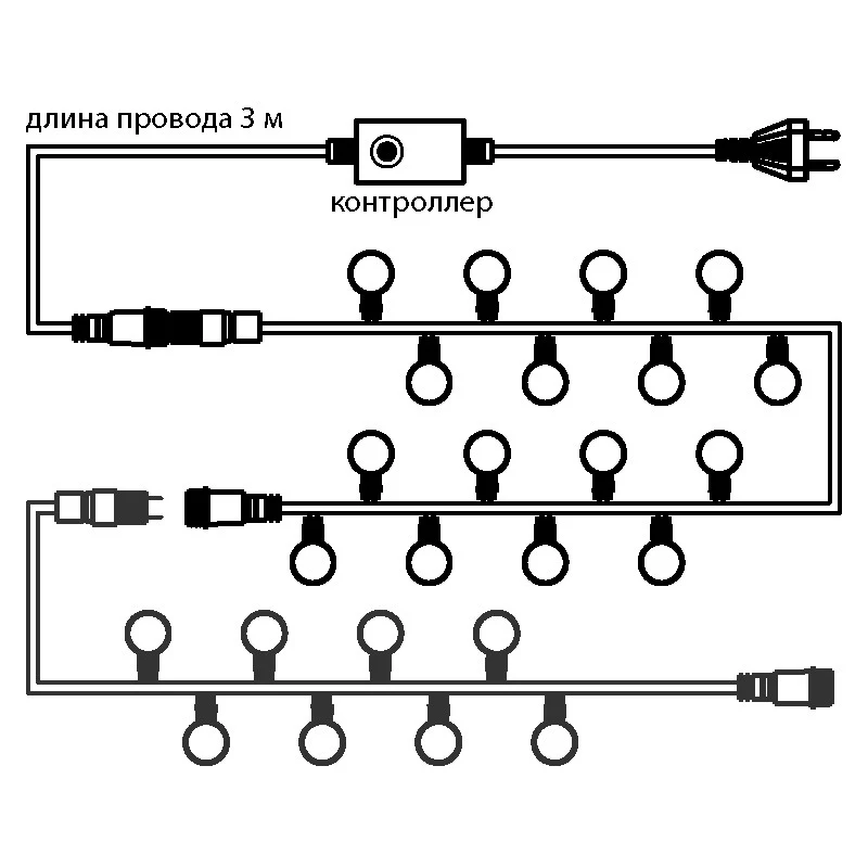 Светодиодная гирлянда Мишура NEON-NIGHT 8 режимов 3м 288 LED