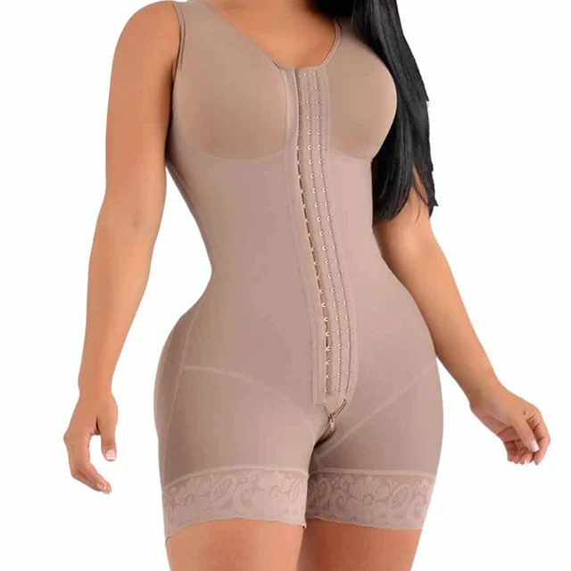 High Compression Short Girdle With Brooches Bust For Daily And Post-Surgical Use Slimming Sheath Belly Women Tan