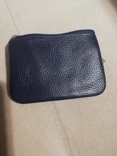 Monedero de cuero de vaca con cremallera Unisex, monedero Unisex con cremallera