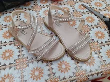 Sandalias de princesa con diamantes de imitación para niñas pequeñas, zapatos de verano, a la moda