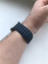 Correa de enlace de cuero para Apple watch, banda de 44mm, 40mm, 38mm, 42mm, pulsera de bucle magnético original, iWatch seires 3, 5, 4, 6 SE