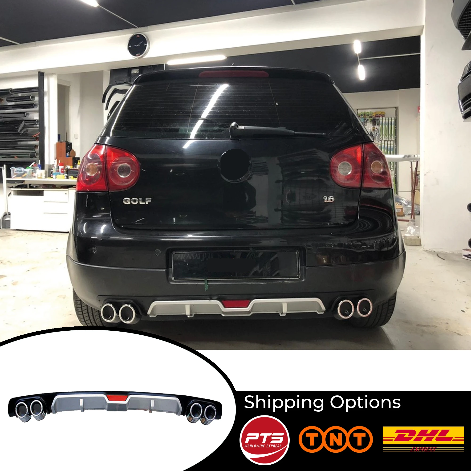 Car Rear Bumper Lip Spoiler Diffuser For Vw Golf 5 Universal Rear