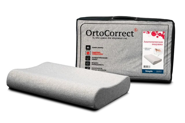 Анатомическая подушка OrtoCorrect Simple M размер 58 см х 37 см|Подушка| |