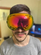 COPOZZ-Gafas de esquí de doble capa para hombre y mujer, máscara de esquí grande antiniebla, UV400, gafas de Snowboard, GOG-201 Pro
