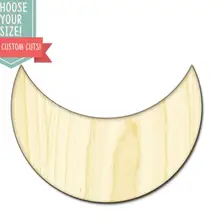 Вырезанное дерево в форме полумесяца-на заказ Выберите свой размер-Лазерная Резка деревянных художественных принадлежностей Настенный декор для свадебной детской комнаты DCS0052