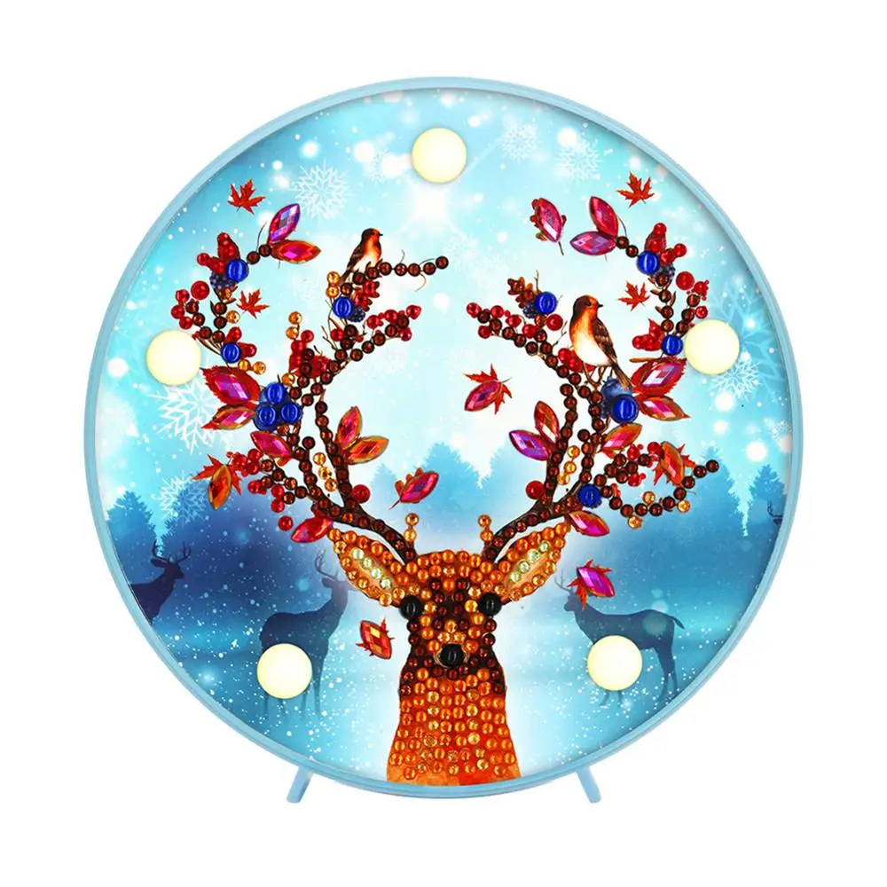 DIY светодиодный светильник особой формы для алмазной живописи, Рождественский Санта-Клаус, снеговик, рукоделие, вышивка, Домашний Светильник, ночник для спальни - Цвет: Многоцветный