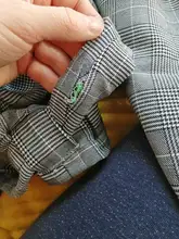 Pantalones pitillo plisados a cuadros para mujer, pantalón de tubo, con cintura alta