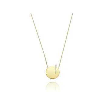 

Silver choker Golden Disk Lightning Zircons 45 cm ELEGANT VICEROY