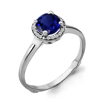 

Ring made of silver with nanosaphire blue. And cubic zirconia