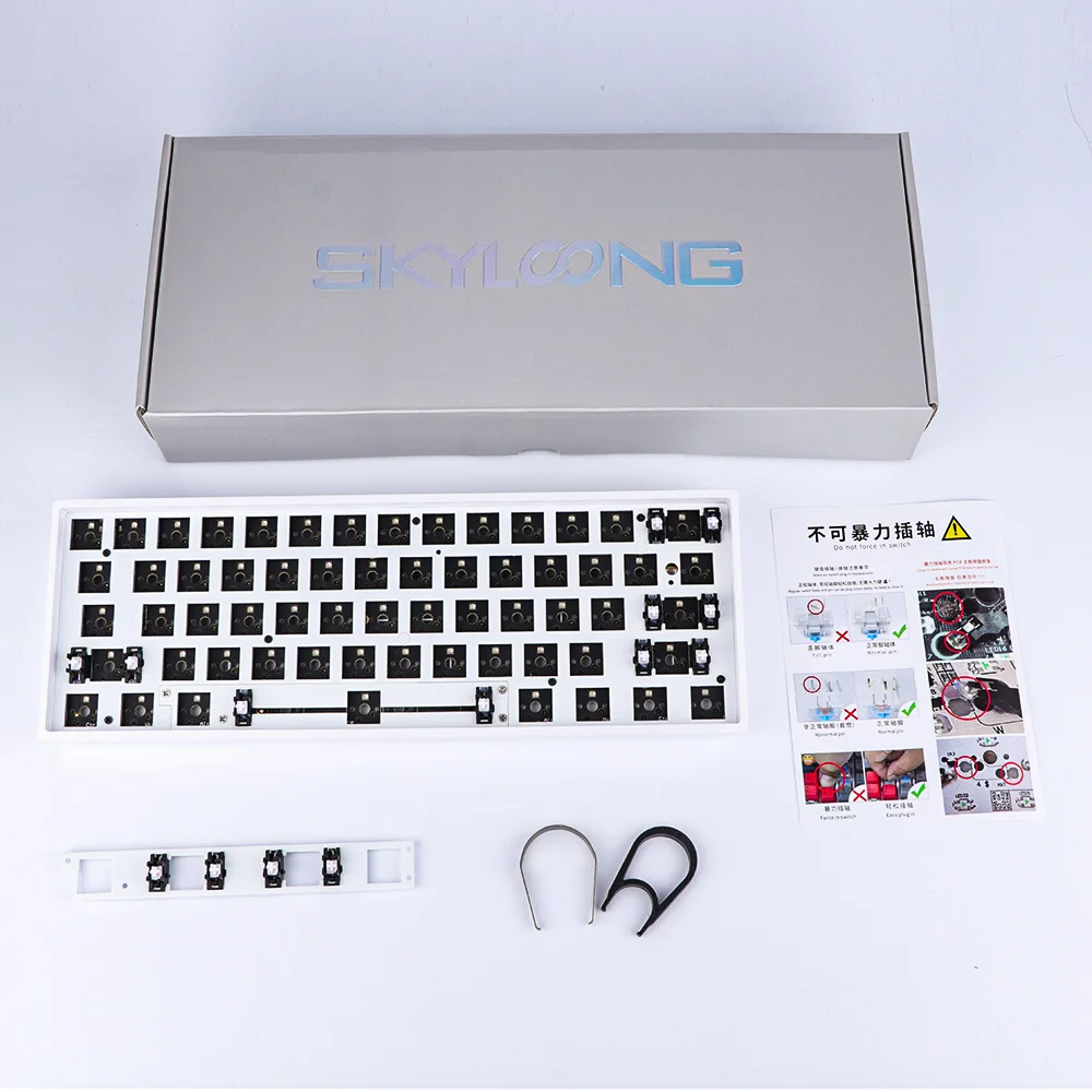 EPOMAKER GK61XS 블루투스 5.1, 유무선 핫스왑 키보드, DIY 키트, RGB SMD 라이트 60% 레이아웃, PCB 나무 알루미늄 케이스