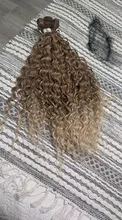 Extensiones de cabello natural para mujer mechones de pelo ondulado suelto, color marrón degradado, 24-28 pulgadas, tejido de pelo sintético, fibra de alta temperatura