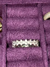 Huitan-Anillo de lujo para mujer, Micro pavé grande redondo/cuadrado/ovalado de CZ, joyería de boda, regalo de amor para esposa, alta calidad