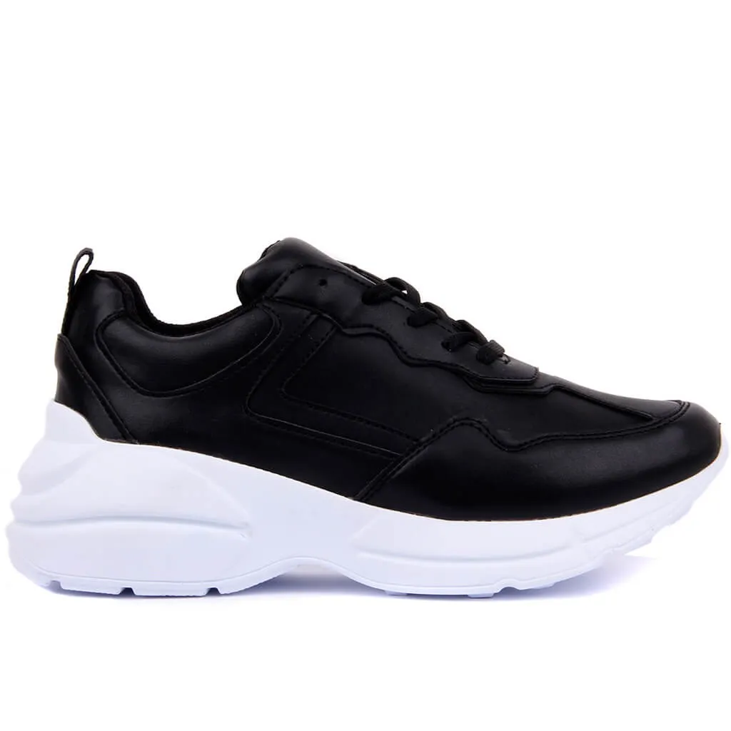 

Moxee-Black Lace-Up Women Casual Shoes